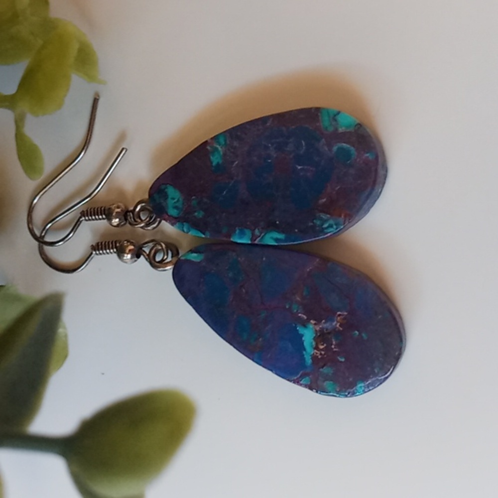 Genuine Purple Torquoise Earrings